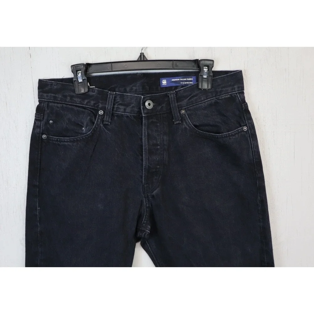Mens G Star Denim Jeans Size 32X30 Triple A Italian Premium Black‎ Straight leg